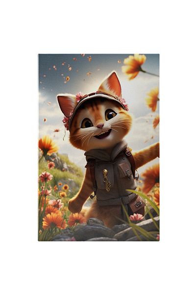 StoryGift Romania Tablou Canvas: Armonios Natura Pisica Bucurandu-se De Natura - Fotografie De Peisaj Pictura Di