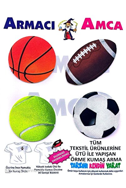 Armacı Amca Ütü İle Yapışan Örme Kumaş Arma Yama Tekstil Patch Basketbol Futb...