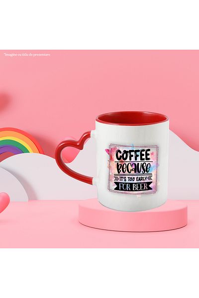 StoryGift Romania Mug with the message "Coffee, because it's too early for beer", coffee, because it's too early for beer, With,STG
