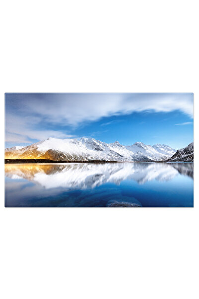 StoryGift Romania Tablou Canvas Munti Si Reflectii Pe Apa In Noapte, Peisaj Montan, Norvegia, Fjord, Iarna 3185