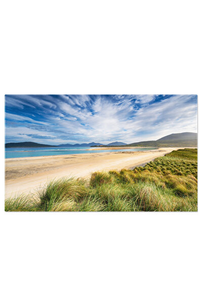 StoryGift Romania Tablou Canvas Plaja Lunga Cu Nisip La Seilebost, Insula Harris, Peisaj Marin, Natura, Calatorie