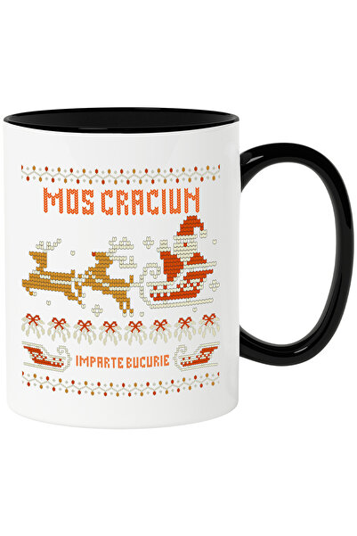 StoryGift Romania Cana mos pe trasura imparte bucurie cadouri Craciun, 330ml,...