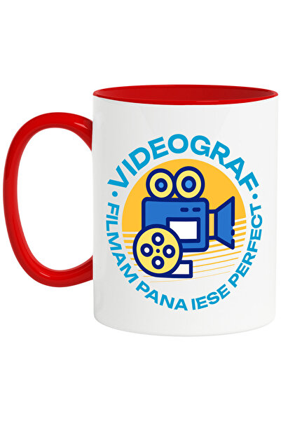 StoryGift Romania Mug with Video Camera Roal Film Job Videographer Text We Fi...
