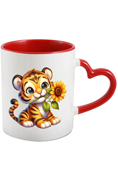 StoryGift Romania Cana cu un pui de tigru care tine o floare | ilustratie | f...