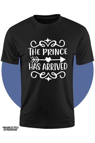 StoryGift Romania Tricou Copii cu o sageata si mesajul "The prince has arrived" - printul a sosit 100% Bumba