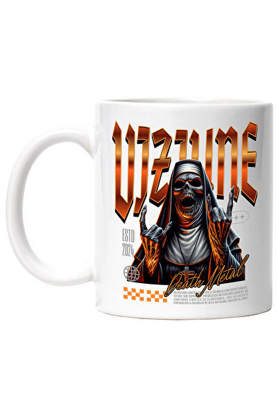 StoryGift Romania Cana Viziune - Calugarita Death Metal, 330ml, Ceramic cu Ma...