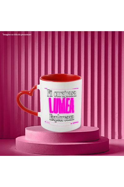StoryGift Romania Motivational Mug For Women Text Be Brave Explore The World, 330ml, Ceram, With ,STG.