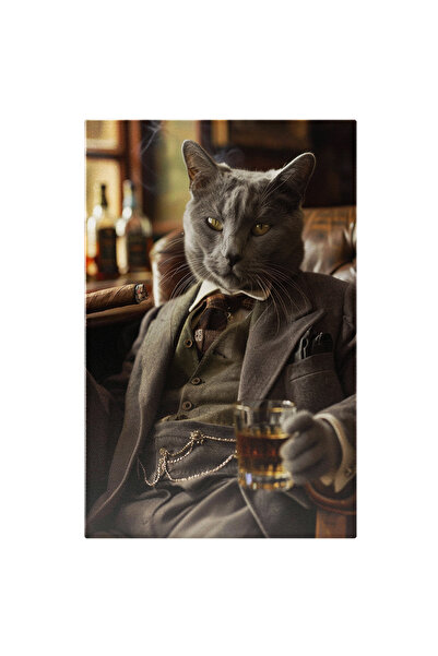 StoryGift Romania Tablou Canvas Capul Capilor Mafioți Pisica Chartreux Greate...