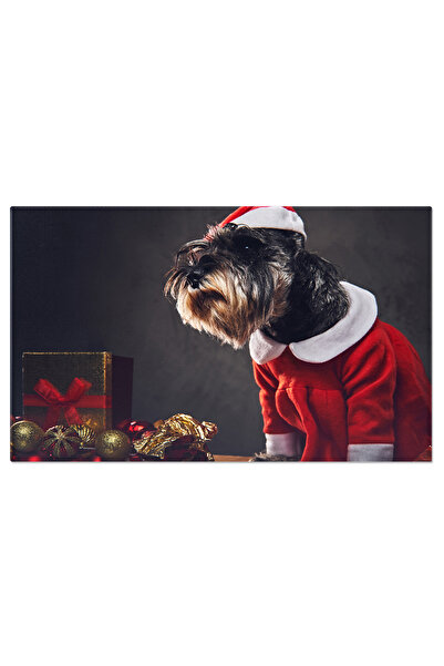 StoryGift Romania Tablou Canvas: Portret Festiv Cu Catelul De Craciun Purtand...