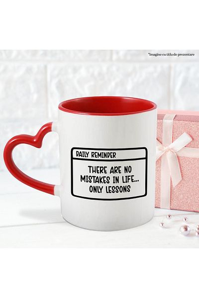 StoryGift Romania Mug With Message That Shows There Are No Mistakes In Life, Only Lessons With M, With ,stg