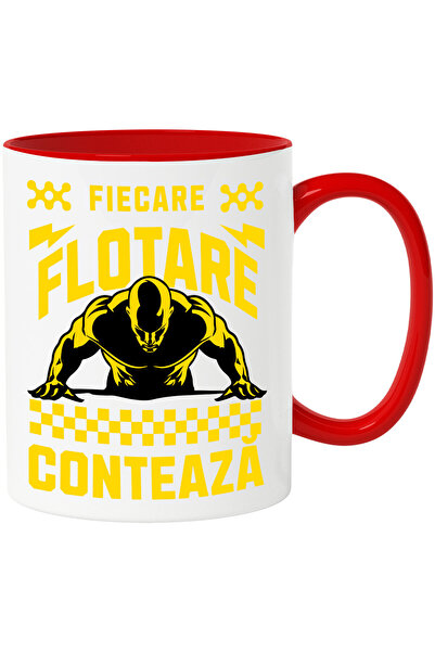 StoryGift Romania Cana cu Silueta barbat In Pozitie Flotare Sport Putere Moti...