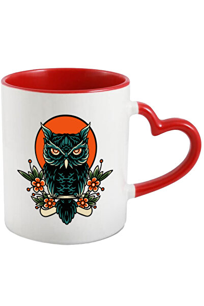 StoryGift Romania Cana Cu Bufnita, Flori, Cerc, Frunze, Panglica, Creanga, Mu...