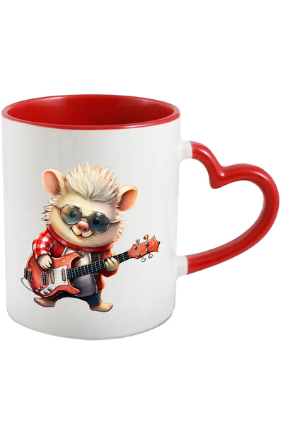 StoryGift Romania Cana cu un arici care canta la chitara | instrument muzical | muzica | melodie |, Cu Maner Inim STG