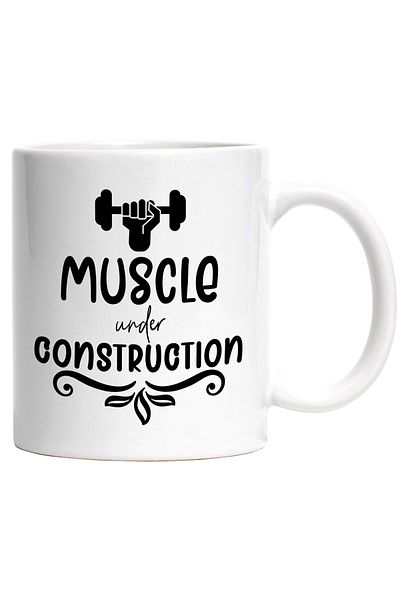 StoryGift Romania Cana pentru cei care se antreneaza pentru a-si dezvolta musculatura cu Maner Alb, Cu Maner Alb STG