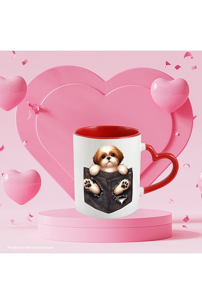 StoryGift Romania Mug with a naughty puppy that tore a pocket | illustration | for boyfriend, With ,STG