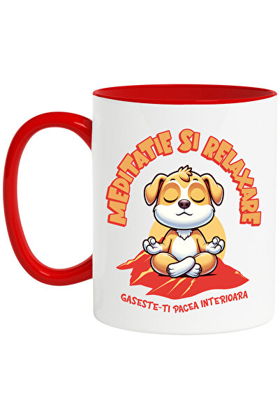 StoryGift Romania Cana cu Caine Relaxat Pozitie Yoga Text Meditatie si Relaxa...