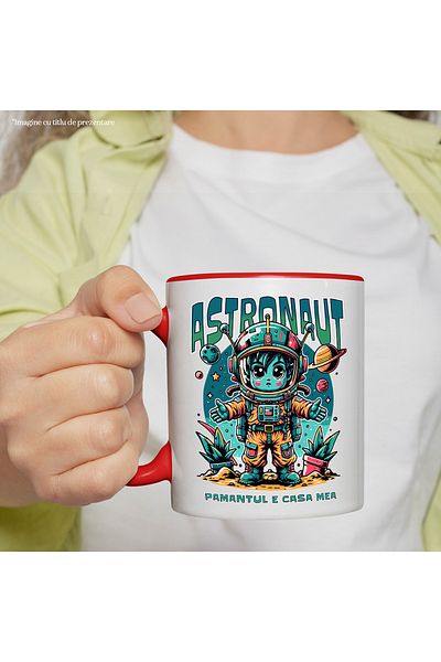 StoryGift Romania Astronaut mug earth is my home child pollution planet Earth, 330ml, Ceramic c, Cu, STG.