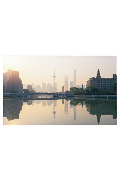 StoryGift Romania Tablou Canvas - Peisaj Urban In Shanghai: Lumina Reflectata De Cladirile De Birouri Din Pudong,