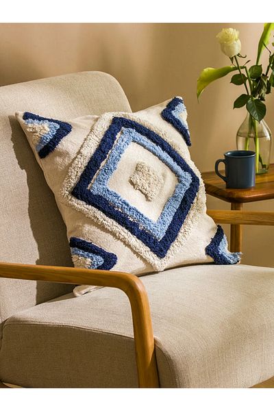 LC Waikiki Lcw Home Beige Embroidered Throw Pillow Cover 45X45 cm