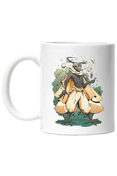 StoryGift Romania Cana Cu Monstru, Fantasy, Molie, Fum, Aripi, Pantaloni, Multicolor 330 ml, Ceram, Cu Maner Alb