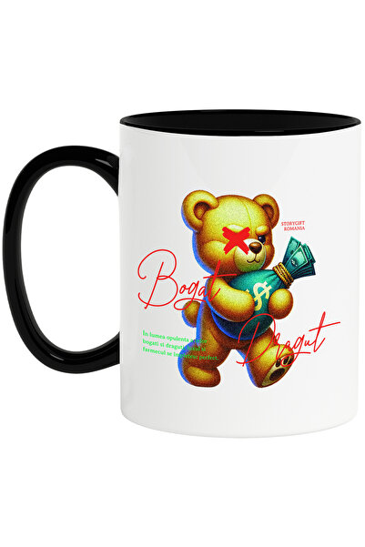 StoryGift Romania Cana urs de plus bogat si dragut bani, 330ml, Ceramica cu M...