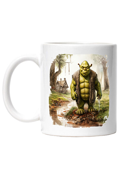 StoryGift Romania Cana Cu Shrek, Capcaun, Mlastina, Personaj, Iubitori De Desene Animate, Multicol, Cu Maner Alb