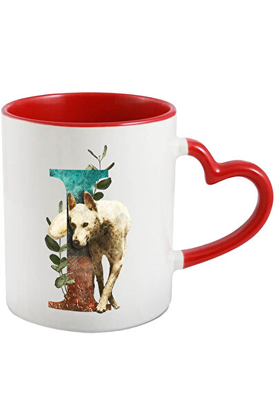 StoryGift Romania Cana Cu Litera, I, Lup, Frunze, Multicolor 330 ml, Ceramica...