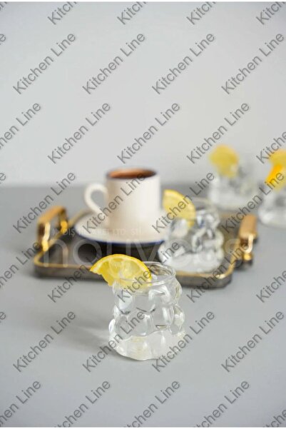 Kitchen Line 6 Pieces Coffee Side Grape Model Glass Cup