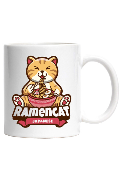 StoryGift Romania Cana Cu Mesaj In Engleza Ramencat Japanese, Pisica, Mancare...