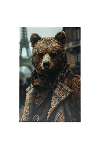 StoryGift Romania Tablou Canvas Ursul În Orașul Iubirii Un Tablou De Magie Și Realitate În Paris Tur Eiffel , Pic
