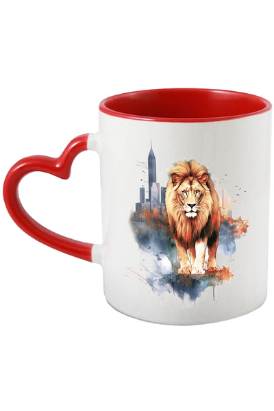 StoryGift Romania Cana Cu Leu, Coama, Oras, Urban, Zgarie-Nori, Ilustratie, M...