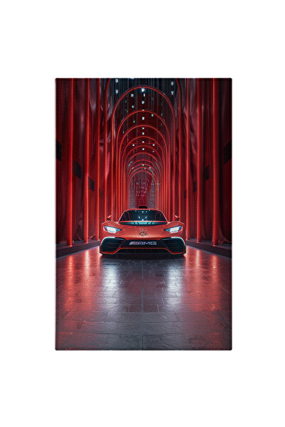 StoryGift Romania Tablou Canvas Mercedes Amg Masina Rosie Care Circula Cu Far...