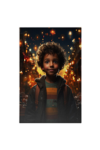 StoryGift Romania Tablou Canvas: Fotografie Cu Un Baietel Vesel - Ghiozdan Se...