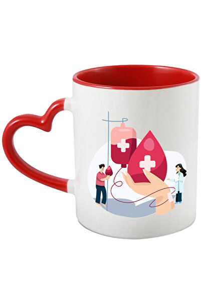 StoryGift Romania Cana Cu Donatie, Sange, Transfuzie, Doctor, Halat, Picatura, Multicolor 330 ml, , Cu Maner Inim STG