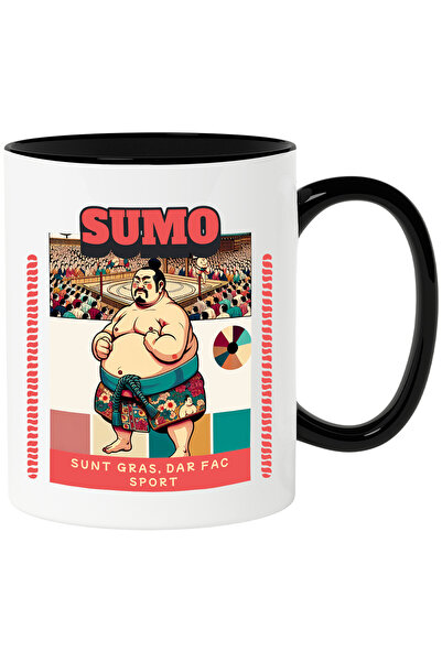 StoryGift Romania Cana Sportiv sumo japonia mesaj haios sunt gras, 330ml, Cer...