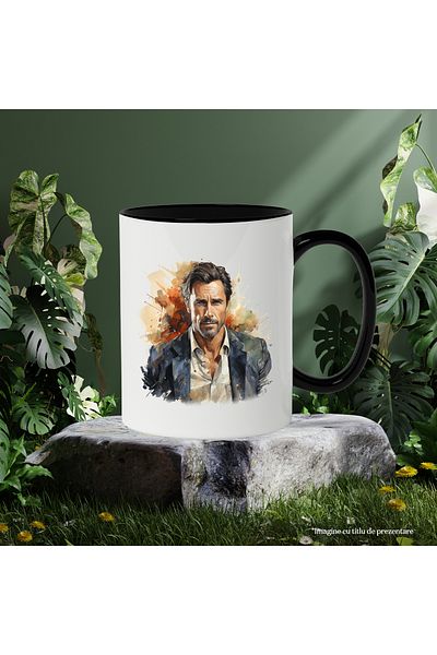 StoryGift Romania Mug With Pierce Brosnan, Famous Actor, Movie, Series, Multicolor 330 ml, Ceramic, With ,STG.