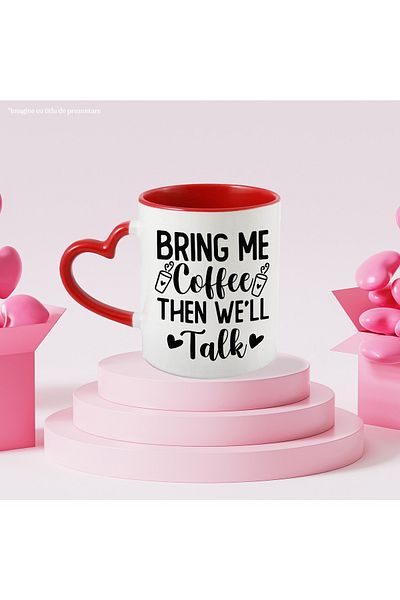 StoryGift Romania The mug for those who only have a conversation after drinking coffee with Heart Handle, With, STG.