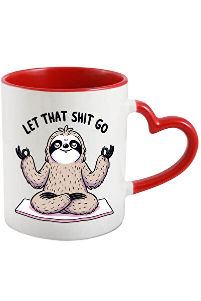 StoryGift Romania Cana cu animalul sloth/lenes meditand cu mesajul "Let that ...