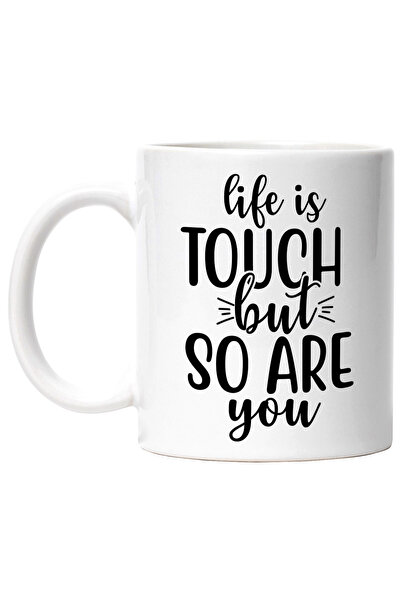 StoryGift Romania Cana cu text in engleza cu textul "Life is tough, but so ar...