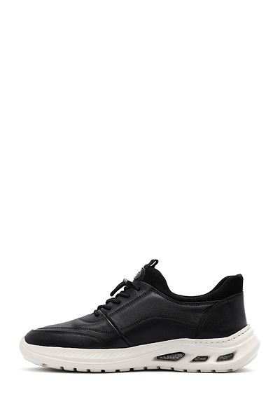 Derimod Men's Black Lace-Up Thick Sole Leather Sneaker 25Sfd6760Ft