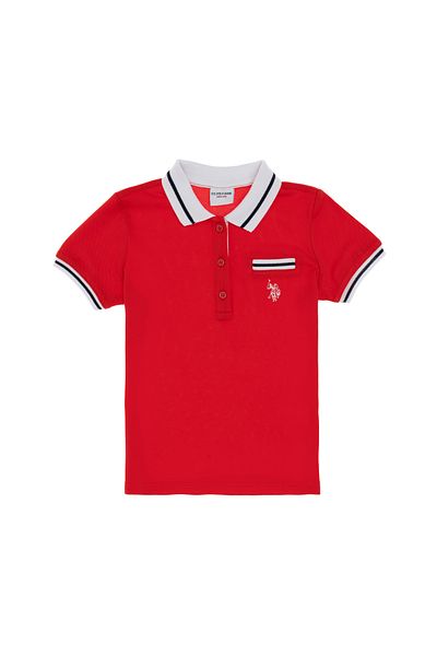 U.S. Polo Assn. Girl's Red Polo Neck T-Shirt 50310223-Vr030