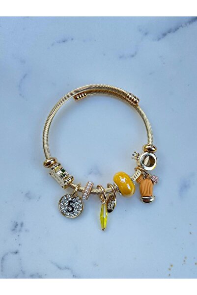 Orvix Accessories الذهب اللون الأصفر سحر المرأة سوار خمر سوار الصيف سوار هدية سوار