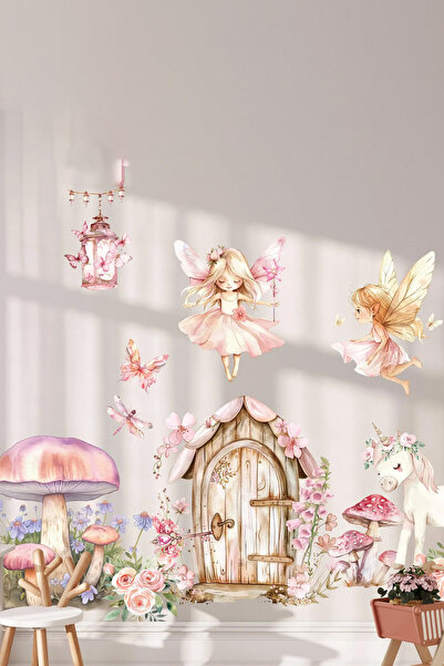 KT Decor Set de autocolante de perete pentru camera fetelor Little Fairies