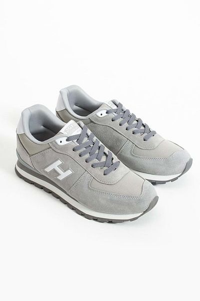 Hammer Jack 102 19250 Peru 100% Genuine Leather Unisex Sports Shoes Gray-White