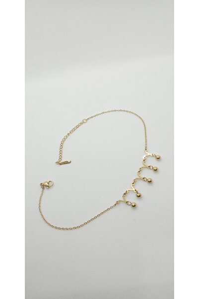 ndjewelry خلخال متدلي بتفاصيل كعب ذهبي اللون