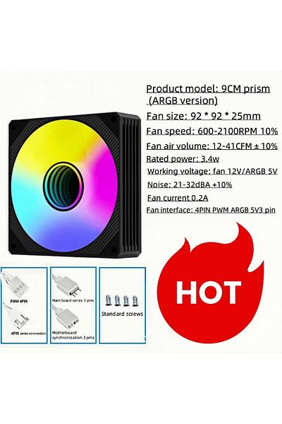 Choice A-rgb Other Black Cx Futrue Computer Case 9cm Cooling Fan, Argb Color Change, 3pin Argb 4pin Pwm Int