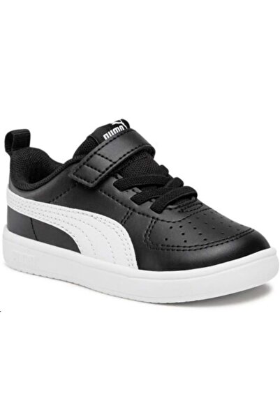Puma Rickie AC PS 385836-11 Ortopedik Çocuk Spor Ayakkabı SİYAH-BEYAZ