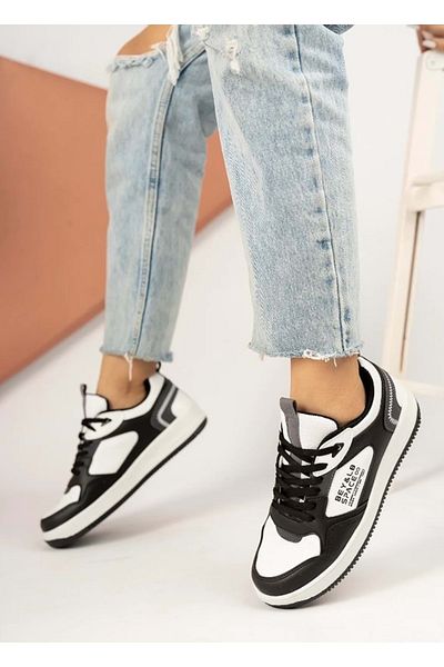 Kocamanlar Ayakkabı Lambırlent 2181 Sneakers Unisex Sports Shoes Black-white