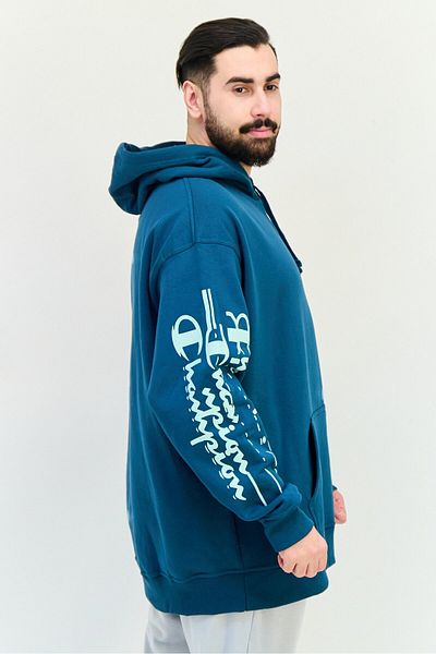 Champion Men Sportswear Fit Long Sleeves Outdoor Hoodie, Teal Green
