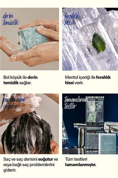 Toun28 V1 Blue Biotin Scalp Cooling Shampoo Bar – Menthol & Biotin Care with Ice Effect